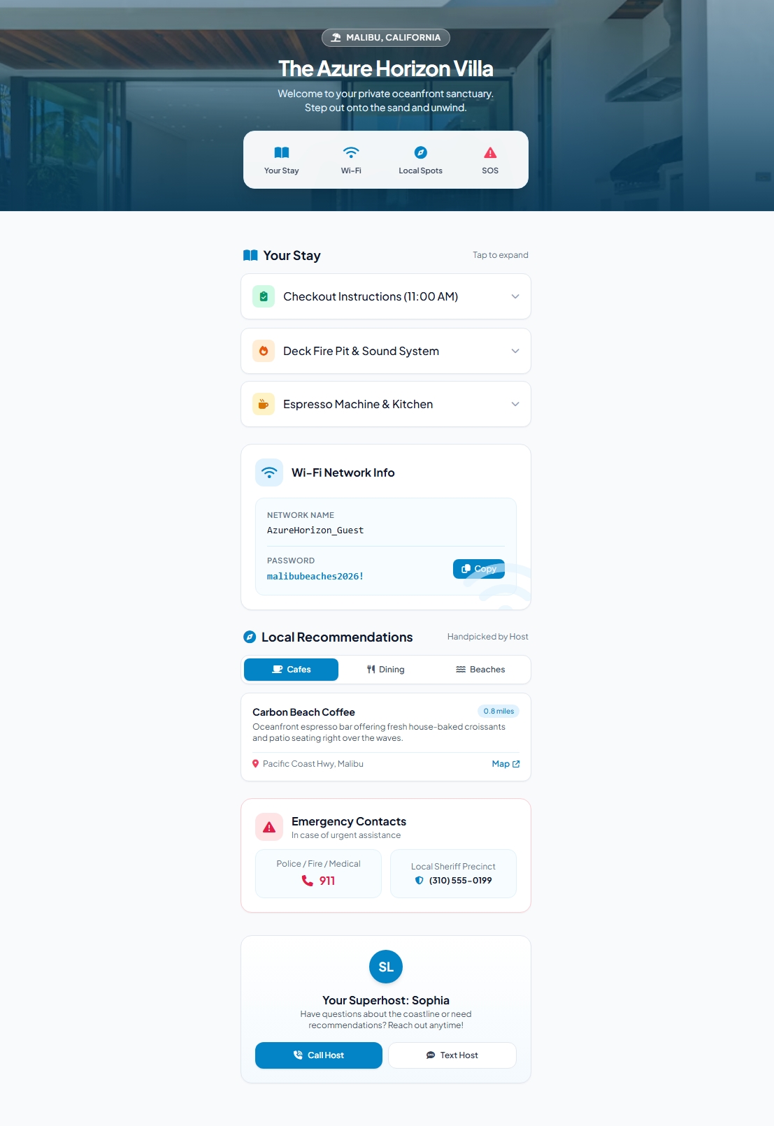 AirBNB Guest Info Page
